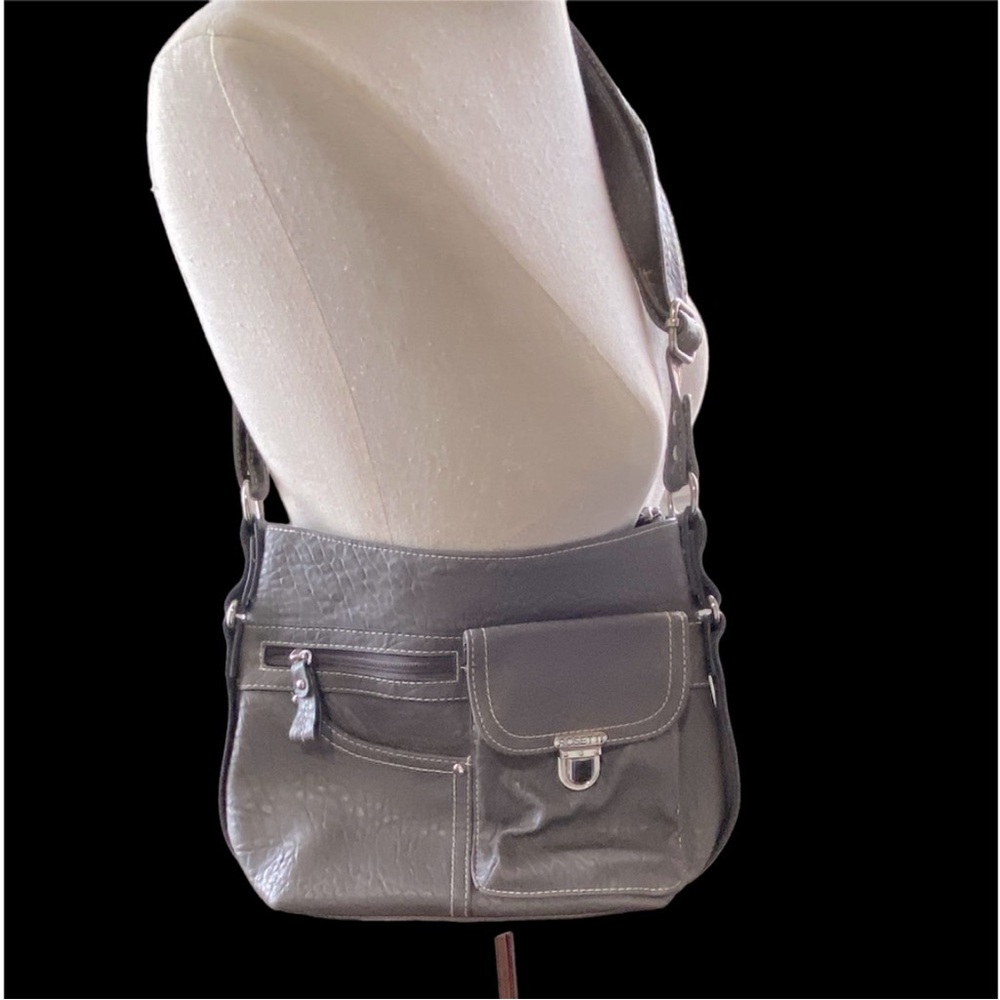 ROSETTI  GREY FAUX LEATHER CROSSBODY PURSE